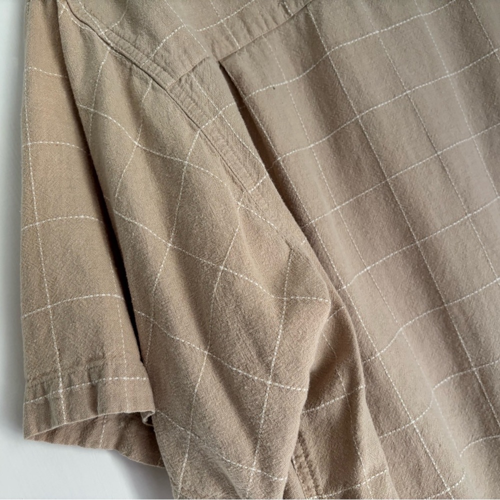 Marc Edward’s Classic Tan Checkered Men's Shirt - Picture 7 of 12